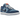 Nike SB Dunk Low Pro Why So Sad sneakers set fra siden med blå læderoverdel, gul swoosh-detalje og hvid mellemsål med røde detaljer.
