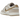 Nike Dunk Low Phantom Metallic Gold sneakers i vinklet visning med beige læderoverdel, gyldne Swoosh-detaljer og en hvid sål.