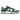 Nike Dunk Low Michigan State Satin sneakers vinklet visning med grønne satinpaneler, hvid mellemsål og klassisk gummisål detalje