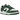 Nike Dunk Low Michigan State Satin sneakers set fra siden med skinnende grønne satindetaljer, hvid læderbase og matchende hvid gummisål