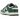 Nike Dunk Low Michigan State Satin sneakers i en vinklet visning med glansfuld grøn satin, hvide læderdetaljer og en matchende hvid gummisål.