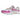 Nike Air Max 1 Fuchsia Dream sneakers i vinklet profil med hvid base, pink detaljer og synlig Air-enhed i den mønstrede gummisål