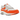 Nike Air Max 1 87 Safety Orange sneakers i vinklet visning med grå overdel, markant orange mudguard, synlig Air-enhed og klassisk hvid mellemsål