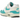 Nike Air Max 1 Dusty Cactus sneakers sideprofil i hvid læder og mesh med markant turkis Swoosh og synlig Air-enhed i mellemsålen