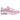 Nike Air Max 1 Lilac Pink Rise sneakers i en vinklet profil med hvid mesh, grå ruskindspaneler og pink swoosh-logo med synlig Air-enhed i sålen