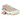 Nike Air Max Plus Knicks sneakers set fra siden med hvid mesh-overdel, ikoniske bølgede linjer i orange og blå samt en synlig Air-enhed i sålen.