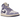 Air Jordan 1 Mid SE Chenille Sky J Light Purple sneakers i profil med lilla chenille-Swoosh, hvid læderbase og matchende snørebånd.