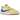 Air Jordan 1 Retro Low OG SP Travis Scott Canary sneakers set fra siden med gul læderoverdel, blåt swoosh og hvid mellemsål