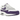 Nike Air Max 1 Field Purple sneakers set fra siden med hvid overdel, lilla detaljer, gråt swoosh og synlig Air-enhed i mellemsålen