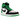 Air Jordan 1 Retro High OG Lucky Green sneakers i sideprofil med grønne læderpaneler, hvid mellemsål, sort swoosh-logo og klassisk snørelukning.