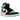 Air Jordan 1 Retro High OG Green Glow sneakers i profil med grønne accenter, hvid læderoverdel og sort Nike Swoosh-logo