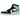 Air Jordan 1 Retro High OG Green Glow sneakers i sideprofil med grønne læderdetaljer, hvid base, sort Swoosh og hvid sål