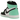 Air Jordan 1 Retro High OG Green Glow sneakers i sideprofil, med hvide og sorte læderpaneler, mintgrøn hælkappe og klassisk gummisål
