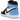 Air Jordan 1 Retro High OG UNC Toe sneakers i en klassisk vinklet profil med lyseblå læderpaneler, sort Swoosh og hvid mellemsål.