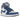 Air Jordan 1 Retro High OG True Blue sneakers i profilvisning med hvid læderbase, blå stafferinger, grå hælkappe og klassisk Nike Swoosh.