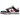 Nike Dunk Low Retro Red Swoosh Panda sneakers i profil. Sort og hvid læderkonstruktion med markant rød swoosh og hvid mellemsål.