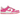 Nike Dunk Low Laser Fuchsia sneakers i sideprofil med hvid læderoverdel, pink swoosh-logo og pink ydersål til en stilfuld kontrast
