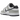 Nike Dunk Low Stencil Swoosh sneakers i profil, der viser en hvid læderbase, grå overlays og et unikt stencil-inspireret swoosh-design