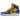 Air Jordan 1 Retro High OG Reverse Laney sneakers set fra siden i gul og blå læderkonstruktion med hvid mellemsål og blå ydersål