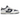 Nike SB Dunk Low HUF New York City sneakers i skrå vinkel med hvidt læder, mørkeblå detaljer og NYC skyline broderi på hælen