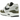 Nike Air Max 1 White Black Medium Olive sneakers i sideprofil med olivenfarvede paneler, hvid mesh-overdel og sort Nike Swoosh på siden