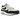 Nike Air Max 1 White Black sneakers i en vinklet visning med hvid mesh overdel, sorte læderdetaljer og synlig Air-enhed i den hvide sål.