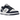 Nike Dunk Low Summit White Midnight Navy sneakers i en flot sideprofil, der viser den hvide læderoverdel med kontrastfyldte navyblå swoosh og sål