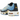 Nike Air Max Plus University Blue Topaz Gold sneakers set fra siden med gradient blå mesh-overdel, guldtaljer og ikoniske bølgede stafferinger.