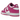 Nike Dunk Low Active Fuchsia sneakers set fra siden med hvid læderbase, pinke detaljer og pink swoosh logo på en hvid mellemsål