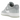 Nike Air Force 1 07 Light Silver Pumice sneakers i profil med sølvfarvet læderoverdel, grå nuancer og klassisk hvid mellemsål med Nike Air-dæmpning.
