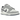 Nike Dunk Low SE Light Carbon sneakers i en vinklet visning med grå ruskindsoverlays, hvid base og hvide snørebånd på en gummisål