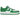 Nike Air Force 1 Low '07 Kelly Green Patent sneakers i vinklet visning med skinnende grøn læderoverdel, hvide snørebånd og hvid mellemsål