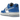 Nike Air Force 1 Low Blue Patent sneakers sideprofil i skinnende blåt laklæder med hvide snørebånd og matchende blå ydersål