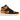 Air Jordan 1 Mid Fat Tongue Black Orange sneakers set fra siden med polstret pløs, sort læderoverdel, orange detaljer og hvid mellemsål