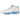 Jordan 9 Retro Low Golf White University Blue sneakers i sideprofil med hvid overdel, lyseblå detaljer og snørebånd