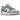 Nike Dunk Low Mini Swoosh Wolf Grey Game Royal sneakers i profil med grå læderoverdel, kongeblå detaljer og det karakteristiske mini swoosh-logo