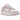 Nike Dunk Low Pink Corduroy sneakers i sideprofil med lyserød fløjlstekstur, hvid læderbase, lyserødt Swoosh og hvid mellemsål.