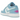 Air Jordan 1 Low SE Aquarius Blue sneakers i profil, udført i blåt og hvidt læder med sort Nike-swoosh og detaljeret ydersål