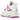 Air Jordan 4 Retro Hyper Violet sneakers set fra siden med hvid læderoverdel, lilla detaljer ved snørebåndene og den synlige Air-sålenhed i hælen.