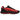 Nike Air Max Dn8 Black Bright Crimson sneakers i vinklet profil med sort mesh-overdel, skrigende røde detaljer og den synlige Dynamic Air-sålenhed.