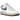 Nike Air Force 1 Low 07 Athletic Department Sail Deep Royal Blue sneakers set fra siden med hvid overdel, blå swoosh og retro-inspireret detalje ved hælen.