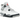 Air Jordan 4 Retro White Cement (2025) sneakers i vinklet profil med hvid læderoverdel, ikonisk sort plettet mellemsål og grå detaljer ved snørebånd.
