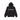 Supreme Collegiate Acronym Hooded Sweatshirt Black sneakers frontbillede med hvidt frontlogo og snøretræk i matchende sort bomuldskvalitet