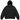 Supreme Piping Zip Up Hooded Sweatshirt Black sneakers, frontvisning af sort hoodie med lynlås, hvide detaljer og broderet logo på brystet