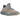 Adidas Yeezy Boost 350 V2 Israfil sneakers i en vinklet visning med gråblå overdel i Primeknit, gule striber og den ikoniske halvt gennemsigtige sål.