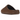 Yeezy Slide Flax sneakers i vinklet visning, der viser den minimalistiske slide-konstruktion i en ensfarvet, dæmpet brun nyanse med tekstureret fodseng.