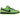 Nike SB Dunk Low The Powerpuff Girls Buttercup sneakers i en vinklet visning med grøn ruskindsoverdel, sort swoosh og en glitter-ydersål.