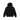 Fear of God Essentials Pullover Chest Logo Hoodie Stretch Limo sneakers ses fra fronten med sort bomuldsmateriale og centralt hvidt logo