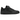 Adidas Forum Low Triple Black sneakers i profil, udført i sort læder med klassiske remme, sorte snørebånd og matchende gummisål.