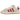 Adidas Campus 00s Crystal White Better Scarlet sneakers i profil med overdel i lyst ruskind, røde striber og tykke hvide snørebånd